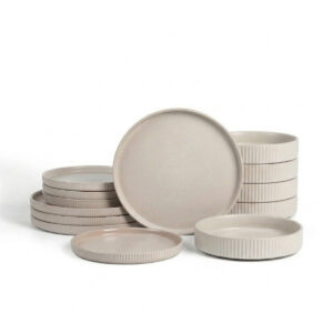 Strata Stoneware China Full Set Beige Sand
