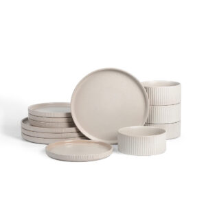 Strata Stoneware China Set Beige Sand
