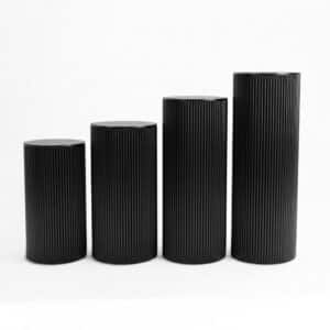 Round Ribbed Pedestal Black
