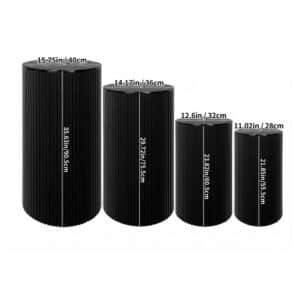 Round Ribbed Pedestal Black Measurements