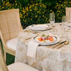 ginkgo sand linen styled tabletop